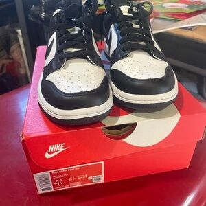 Nike Kids Black and White Dunk Low Sneakers